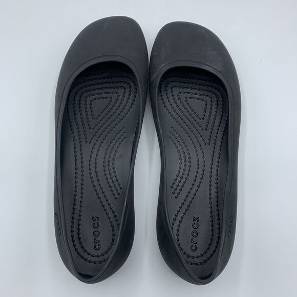 Crocs Women’s Brooklyns Flats  Black In Size 7 - Picture 5 of 8